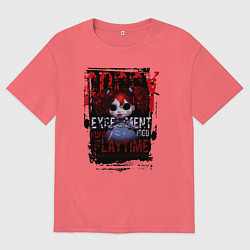 Футболка оверсайз мужская Кукла Поппи из Poppy Playtime, цвет: коралловый