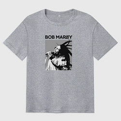 Футболка оверсайз мужская Боб Марли легенда регги, цвет: меланж
