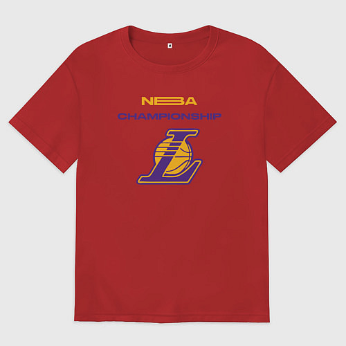 Мужская футболка оверсайз Lakers championship / Красный – фото 1