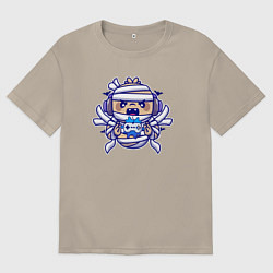 Футболка оверсайз мужская Маленький геймер, цвет: миндальный