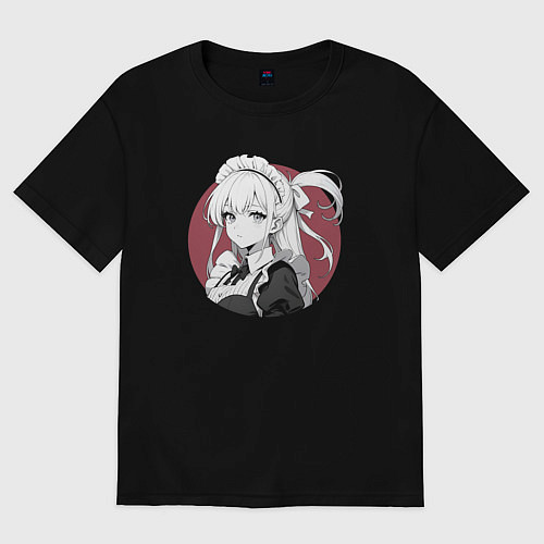 Мужская футболка оверсайз Ретро горничная служанка / Черный – фото 1