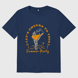 Футболка оверсайз мужская Summer party, цвет: тёмно-синий