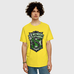 Футболка оверсайз мужская Slytherin emblem, цвет: желтый — фото 2
