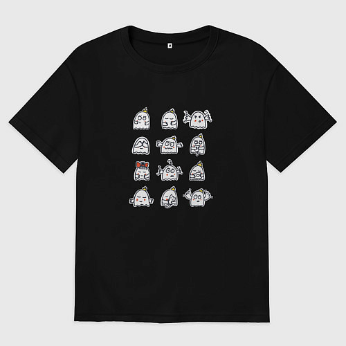 Мужская футболка оверсайз Привидения / Черный – фото 1