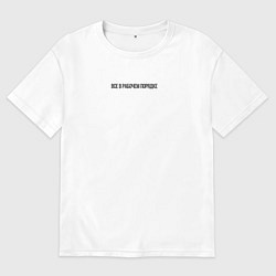 Футболка оверсайз мужская Все в рабочем порядке с надписью, цвет: белый