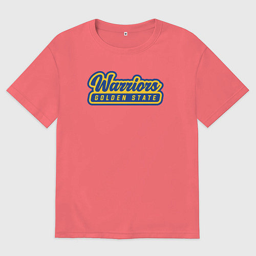 Мужская футболка оверсайз Warriors - Golden State / Коралловый – фото 1