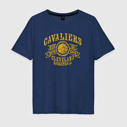 Футболка оверсайз мужская Cleveland basketball, цвет: тёмно-синий