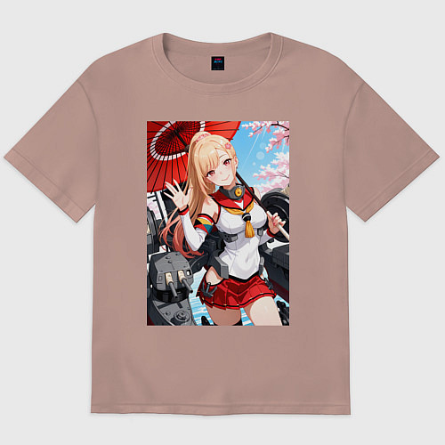 Мужская футболка оверсайз Марин Китагава косплей Azur Lane / Пыльно-розовый – фото 1