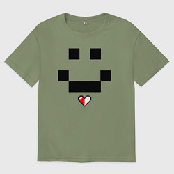 Футболка оверсайз мужская Minecraft улыбка и любовь, цвет: авокадо