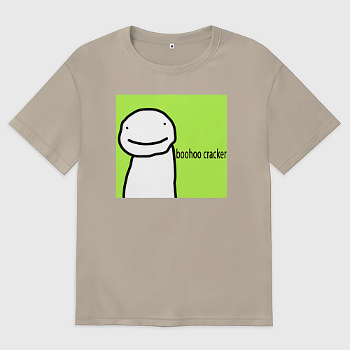 Мужская футболка оверсайз Dream boohoo cracker Minecraft / Миндальный – фото 1