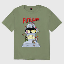 Футболка оверсайз мужская Futurama all, цвет: авокадо
