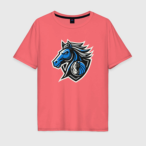 Мужская футболка оверсайз Mavericks team / Коралловый – фото 1