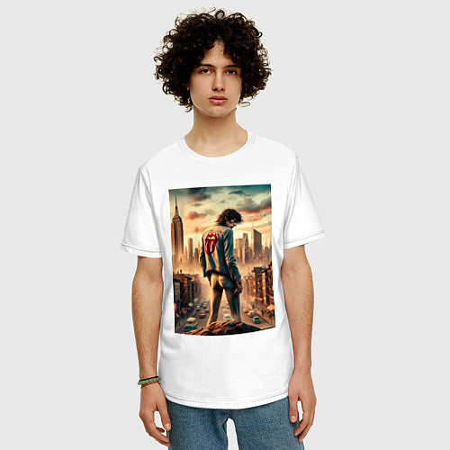 Мужская футболка оверсайз Mick Jagger is the world legend / Белый – фото 3