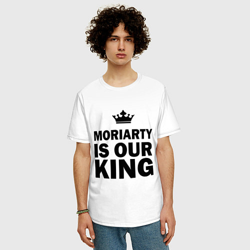 Мужская футболка оверсайз Moriarty is our king / Белый – фото 3