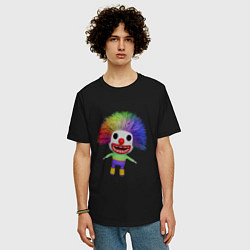 Футболка оверсайз мужская Cartoon clown colorful hair, цвет: черный — фото 2
