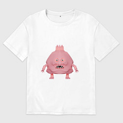 Футболка оверсайз мужская Розовый монстр, цвет: белый