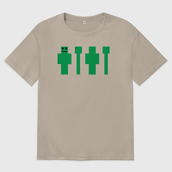 Футболка оверсайз мужская Скин Майнкрафт, цвет: миндальный