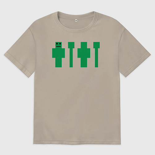 Мужская футболка оверсайз Скин Майнкрафт / Миндальный – фото 1