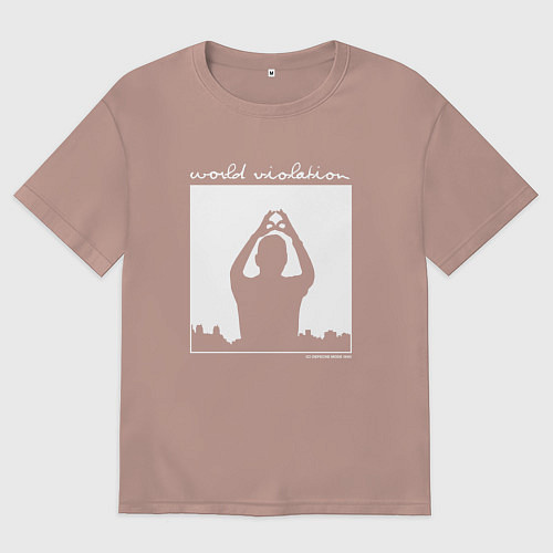 Мужская футболка оверсайз Depeche Mode world violation / Пыльно-розовый – фото 1