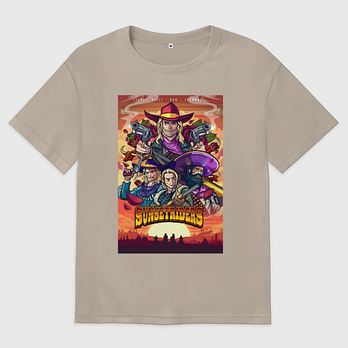 Мужская футболка оверсайз Sunsetriders / Миндальный – фото 1