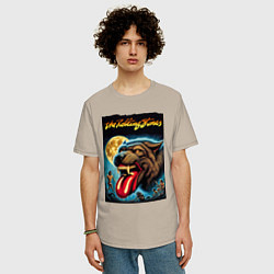 Футболка оверсайз мужская The Rolling Stones - the beginning, цвет: миндальный — фото 2