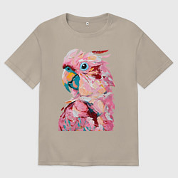 Футболка оверсайз мужская Розовый попугай, цвет: миндальный