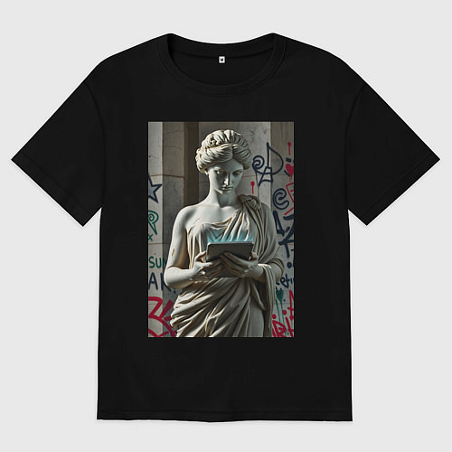 Мужская футболка оверсайз Стрит арт и античность / Черный – фото 1