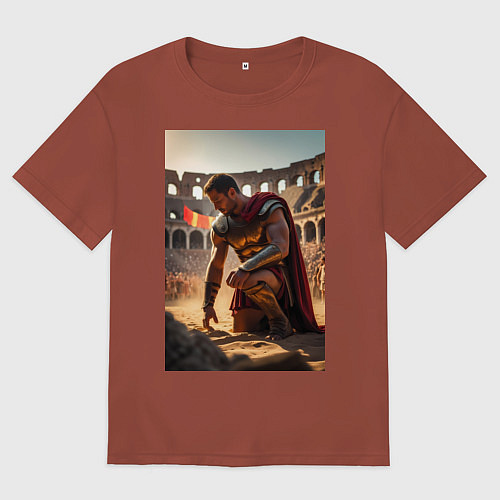 Мужская футболка оверсайз Спартак в Колизее / Кирпичный – фото 1