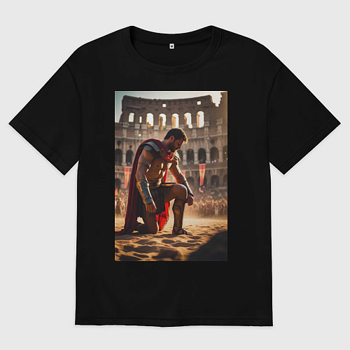 Мужская футболка оверсайз Спартак в Колизее / Черный – фото 1