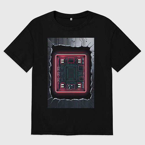 Мужская футболка оверсайз Что внутри / Черный – фото 1