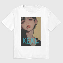 Футболка оверсайз мужская Mood girl kekl, цвет: белый