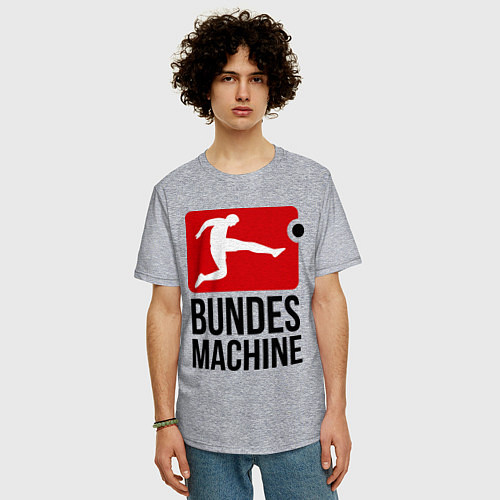 Мужская футболка оверсайз Bundes machine football / Меланж – фото 3