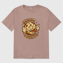 Футболка оверсайз мужская Жирное печенько, цвет: пыльно-розовый