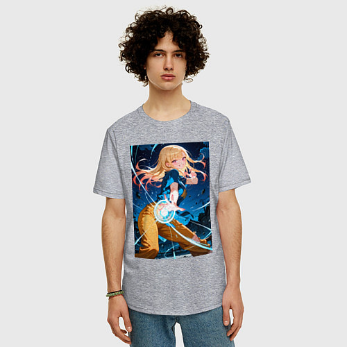 Мужская футболка оверсайз Марин Китагава косплей Dragon Ball / Меланж – фото 3