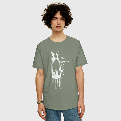 Мужская футболка оверсайз Banksy bunny / Авокадо – фото 3