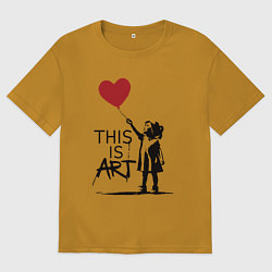 Футболка оверсайз мужская Это искусство, цвет: горчичный
