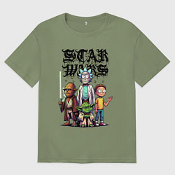 Футболка оверсайз мужская Yoda and Chewbacca are friends of Rick and Morty -, цвет: авокадо