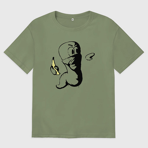 Мужская футболка оверсайз Червяк с бананом / Авокадо – фото 1