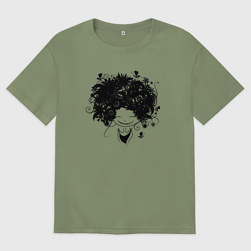 Мужская футболка оверсайз Spring girl / Авокадо – фото 1