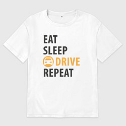 Футболка оверсайз мужская Есть спать ехать, цвет: белый