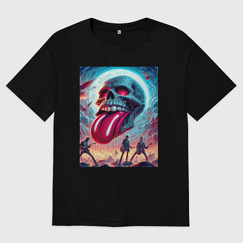 Мужская футболка оверсайз Rolling Stones - skull transformation / Черный – фото 1
