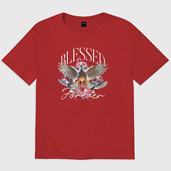 Футболка оверсайз мужская Blessed forever and ever, цвет: красный
