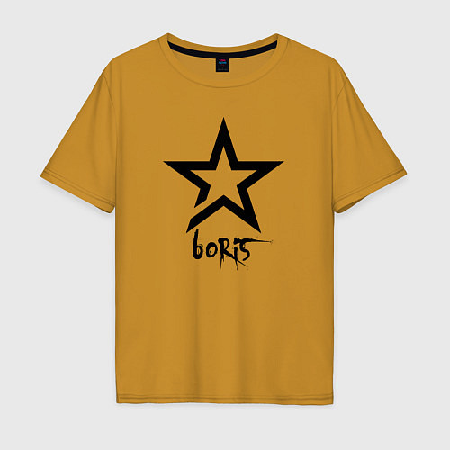 Мужская футболка оверсайз Boris -star / Горчичный – фото 1