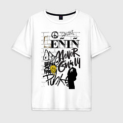 Футболка оверсайз мужская Lenin граффити, цвет: белый