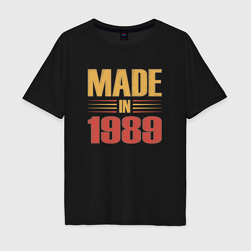 Мужская футболка оверсайз Сделано в 1989 сепия / Черный – фото 1