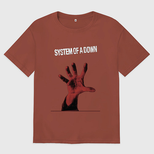 Мужская футболка оверсайз System of a Down toxicity / Кирпичный – фото 1