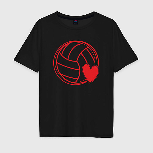 Мужская футболка оверсайз Volley love / Черный – фото 1