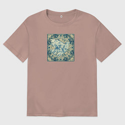 Футболка оверсайз мужская Голубь мира, цвет: пыльно-розовый