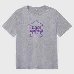 Футболка оверсайз мужская Карусель с лашадками, цвет: меланж