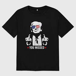 Футболка оверсайз мужская Trump you missed, цвет: черный